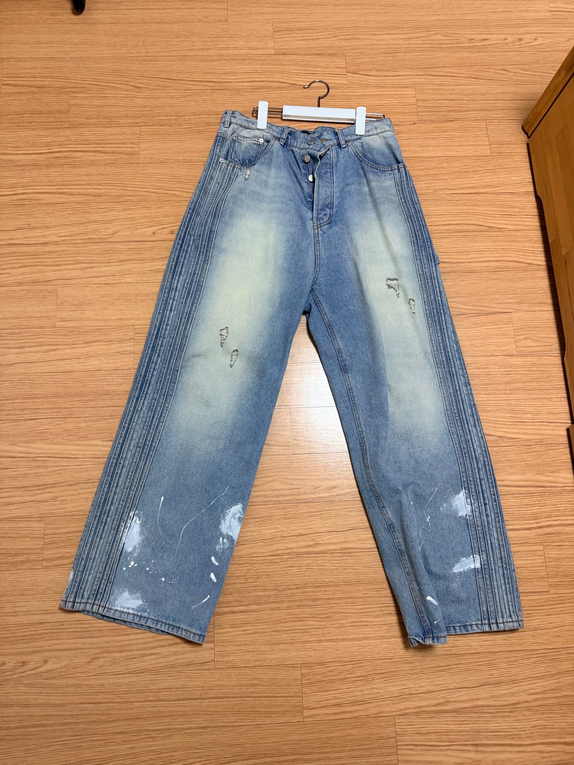 파프롬왓 워시드 핀턱 진 2사이즈 상품이미지1