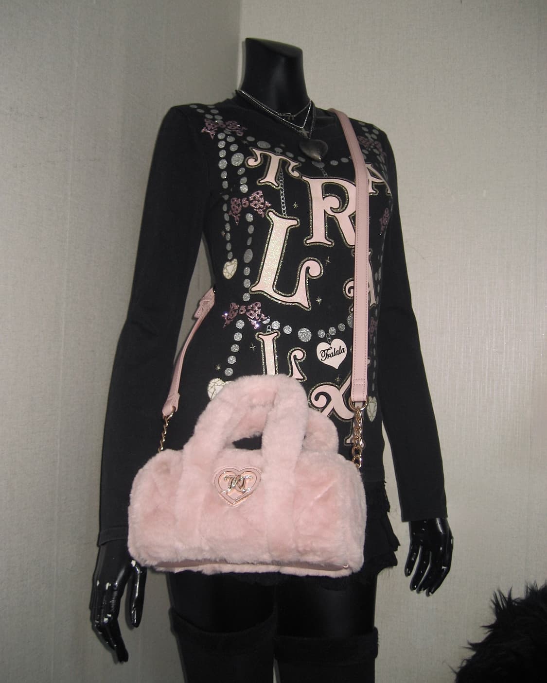 쥬시꾸뛰르 핑크 퍼 크로스백 가방 상품이미지5