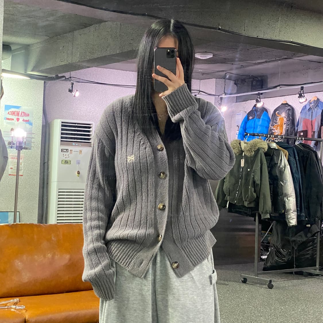 세터 파로 그레이 부클 가디건 B3932 상품이미지1