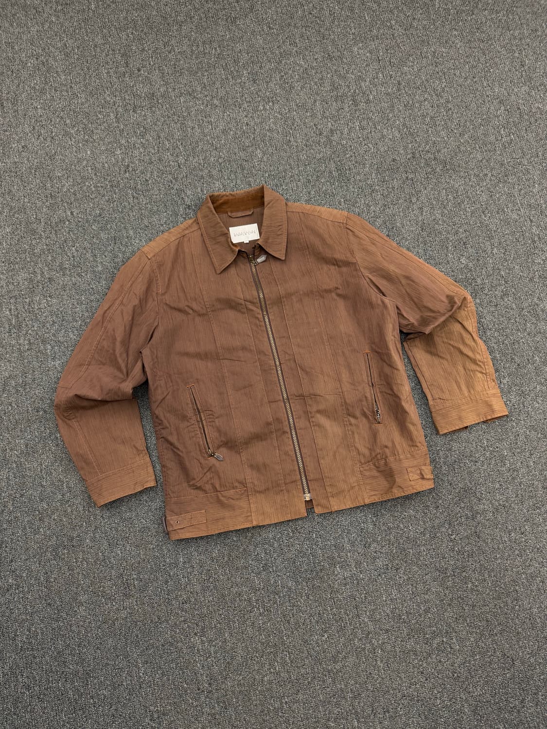 L)SIMPLE LIFE 빈티지 브라운 카라 집업자켓 상품이미지1