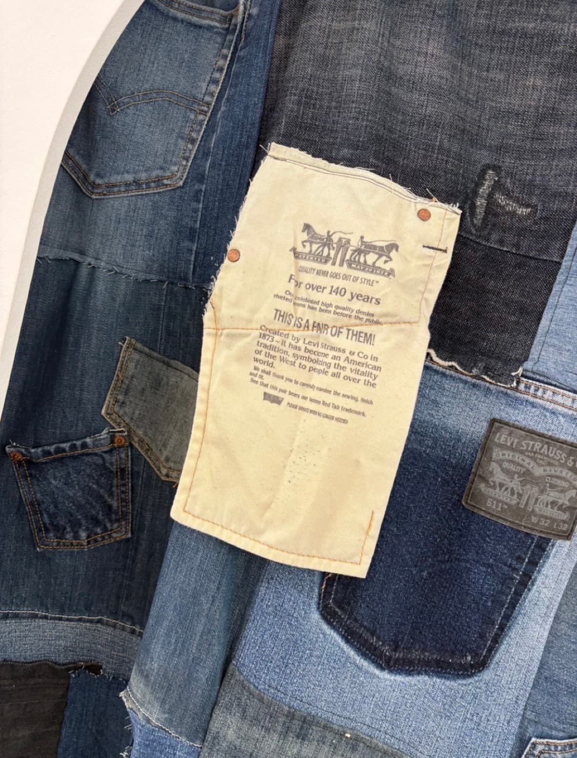빈티지 리바이스 데님 패치워크 판매합니다 상품이미지4