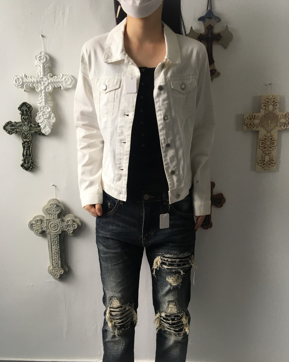 White trucker jacket 상품이미지6