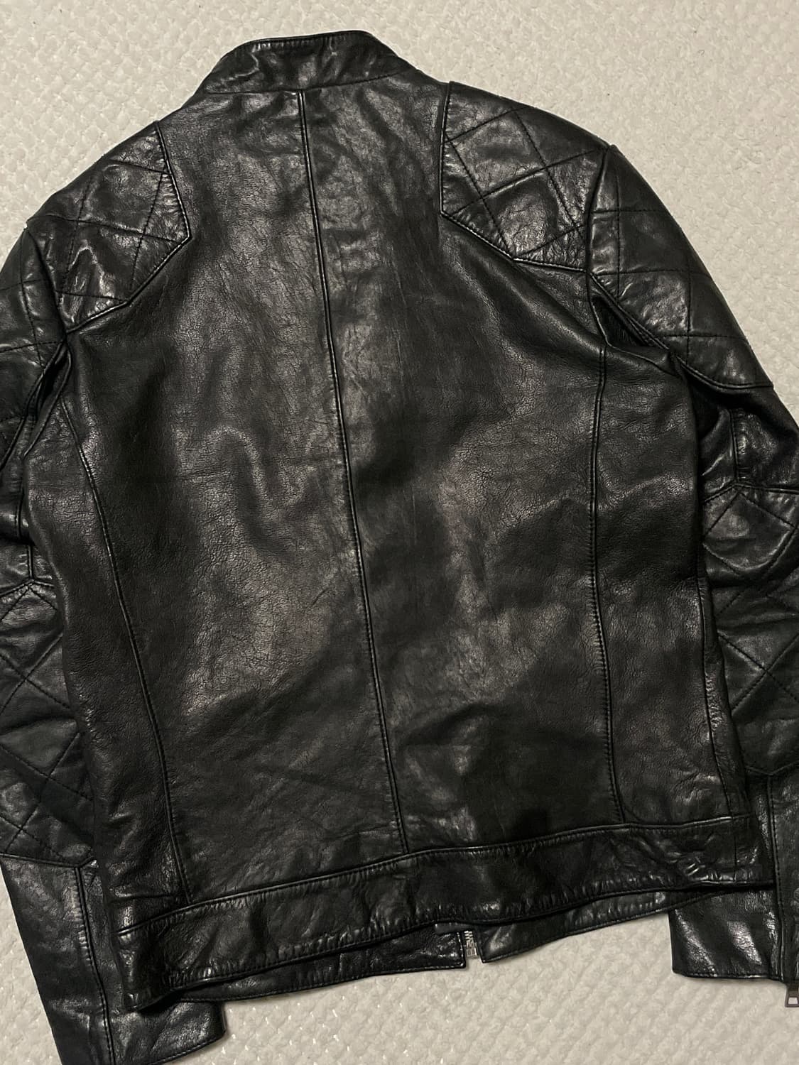 광희시장 웨스턴 무드 램스킨 양가죽 바이커 레더 자켓 상품이미지7