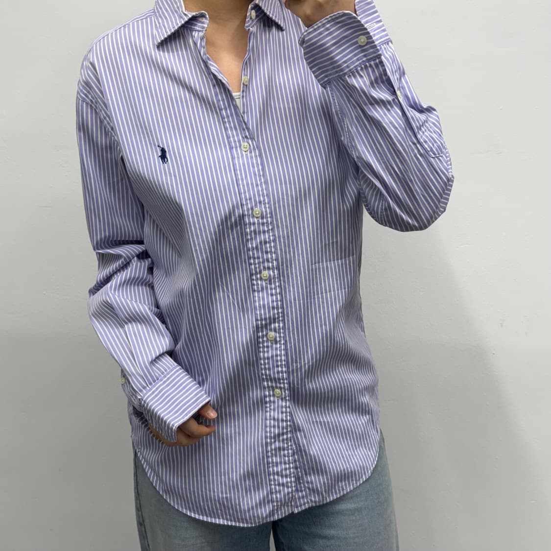 [M] 폴로 랄프로렌 연보라 스트라이프 셔츠 상품이미지2