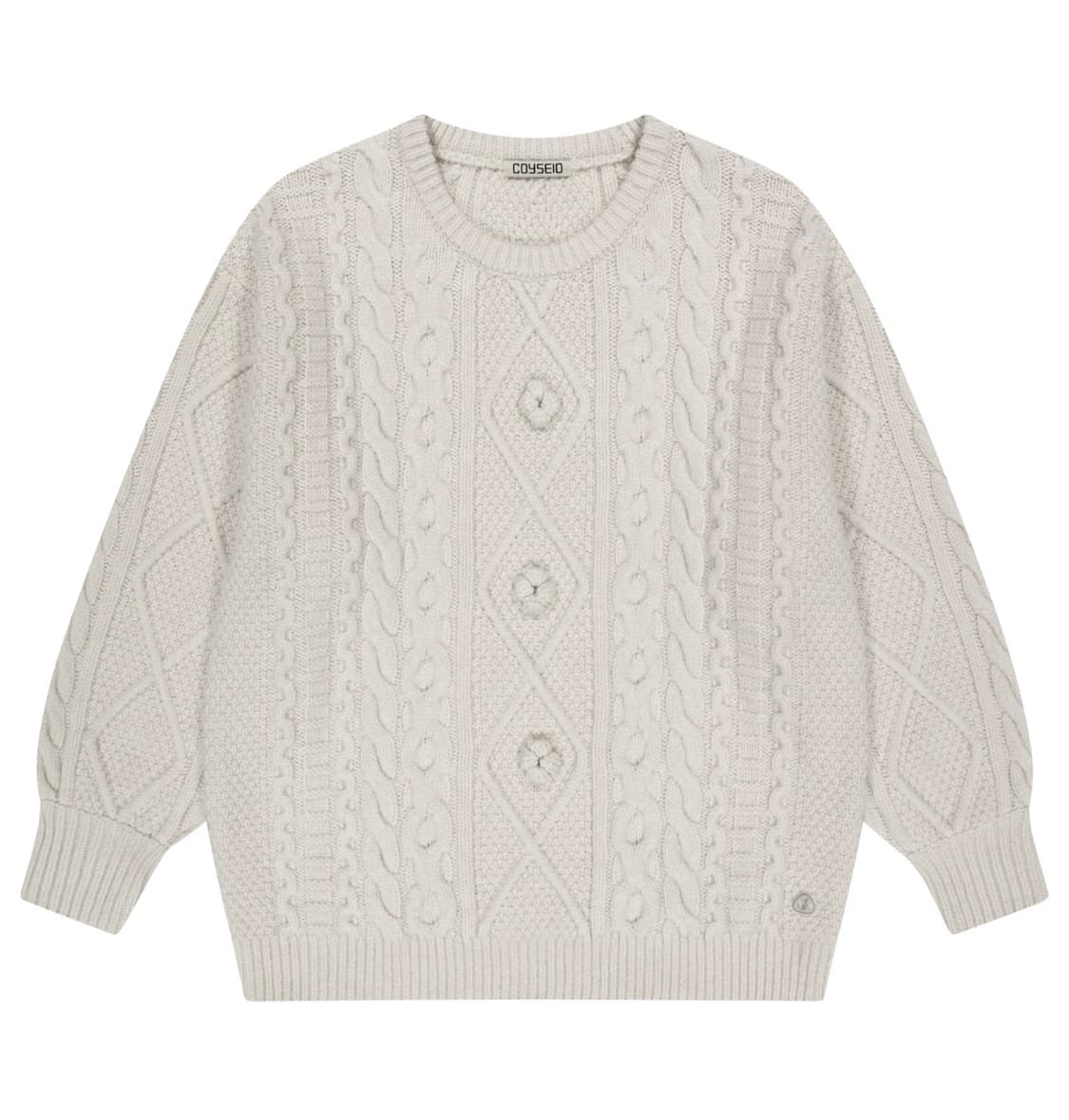 POMPOM CABLE KNIT IVORY 상품이미지1