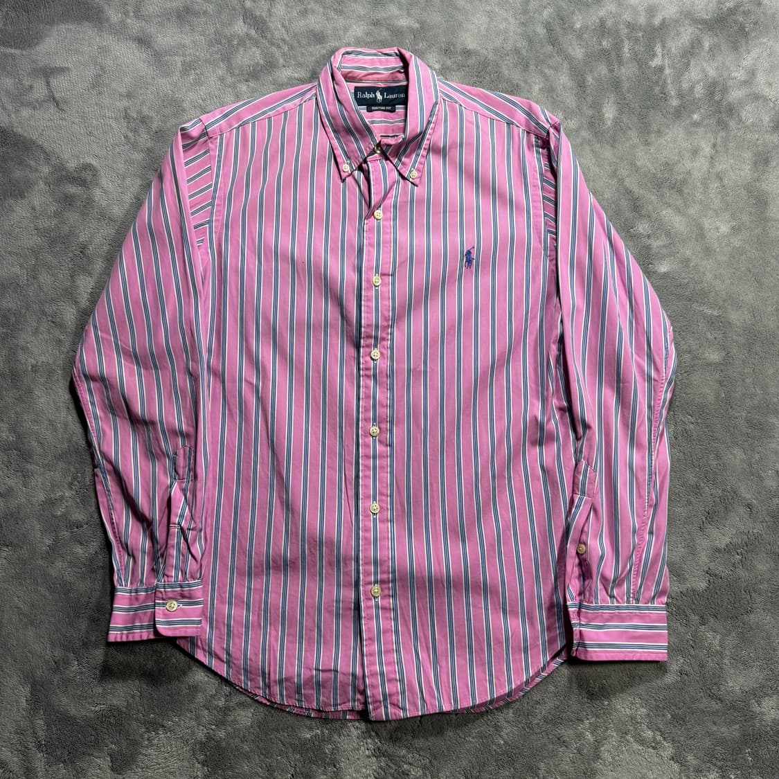 폴로 랄프로렌 커스텀핏 핑크 스트라이프 셔츠 상품이미지1
