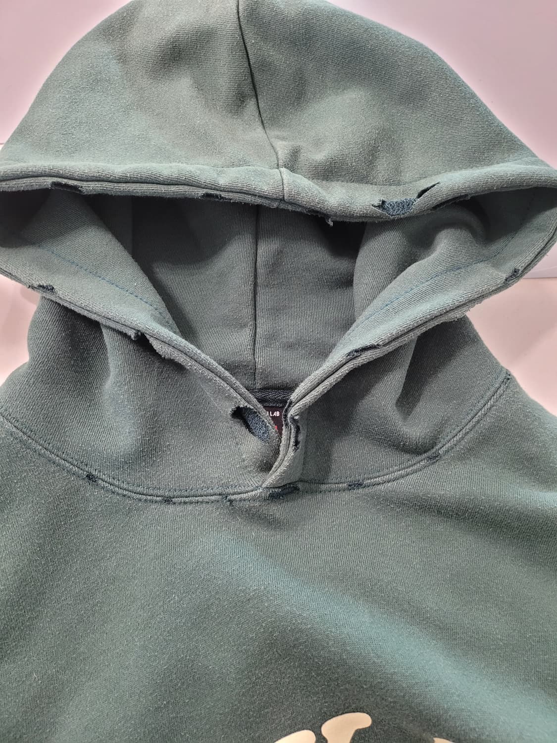 빈티지한 무드 가득, 나카스 디스트레스드 오버핏 후드 (그린) 상품이미지3