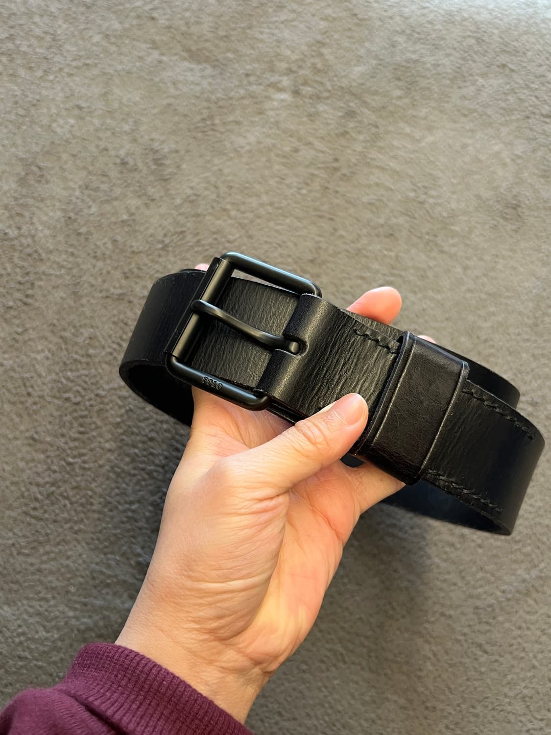 폴로 랄프로렌 디스크 블랙 레더 벨트 처분 새상품급  상품이미지1