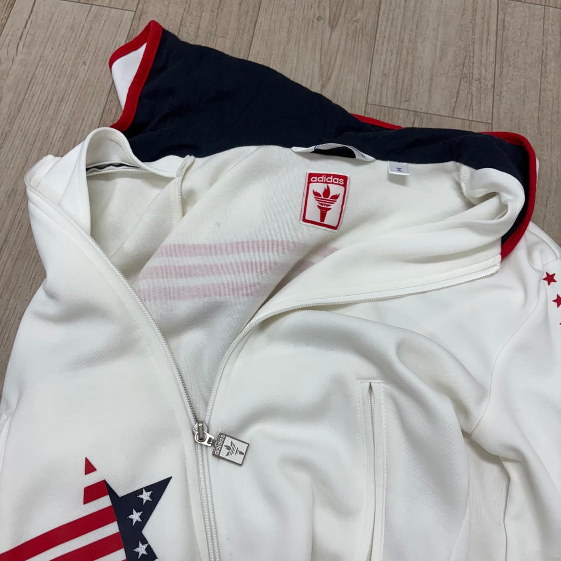 아디다스 USA 성조기 후드집업 화이트 상품이미지5