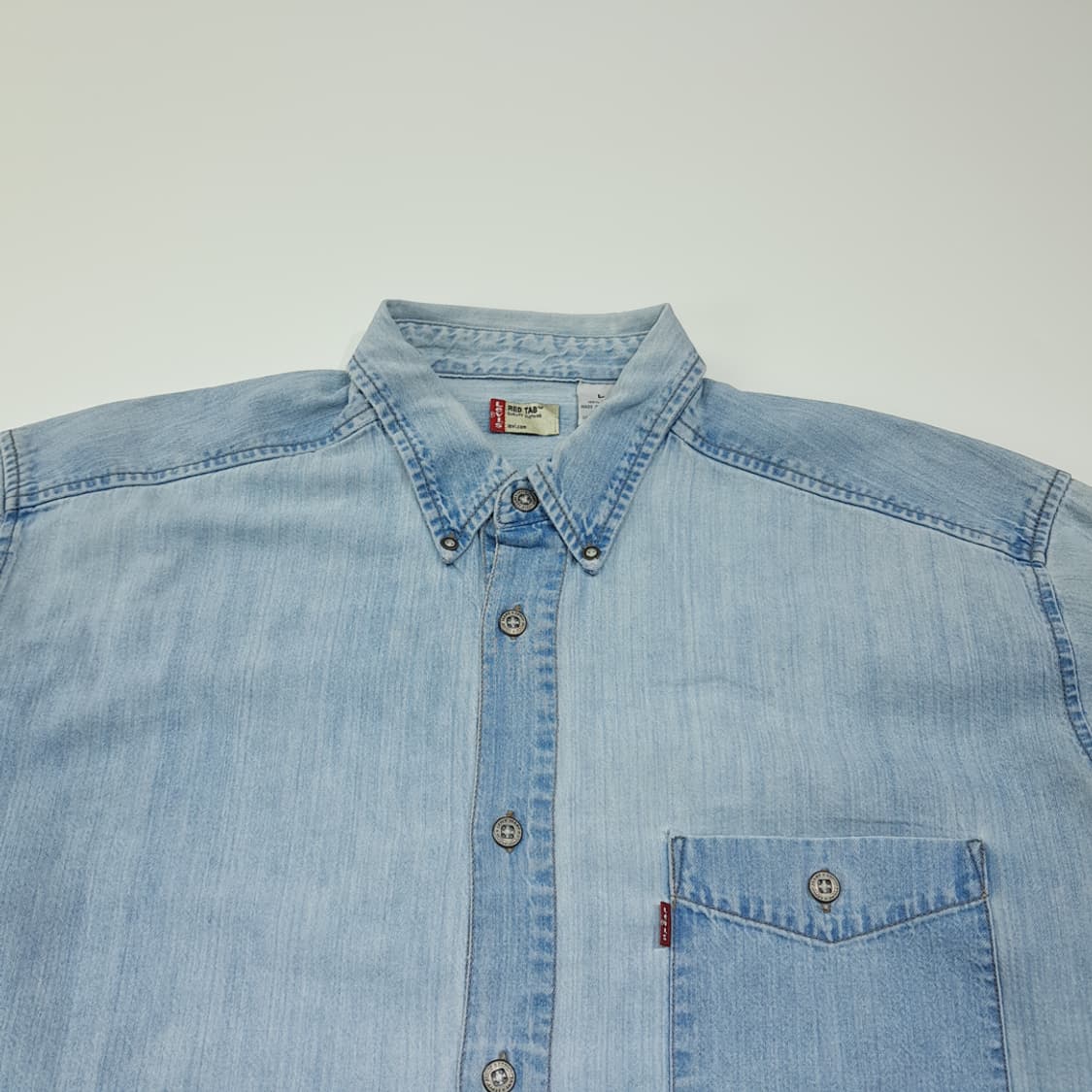 CK093 L 리바이스 90s 홍콩판 60521 연청 데님셔츠 남방 상품이미지2
