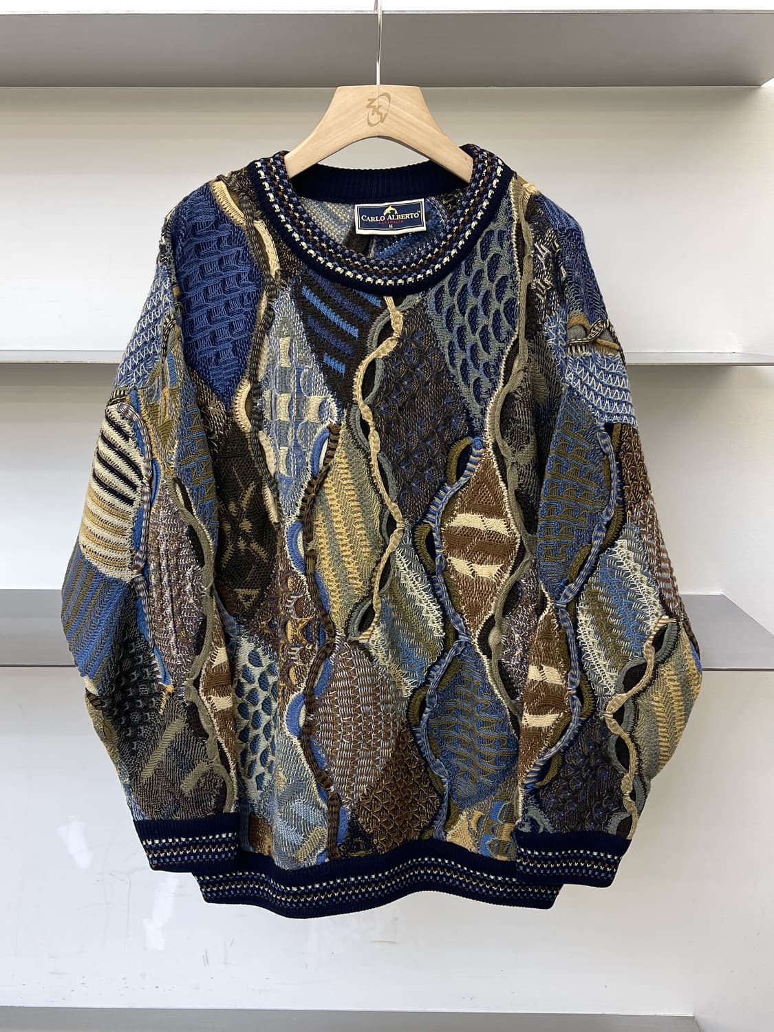 카를로 알베르토 3D 오스트레일리아 케이블 울 스웨터 상품이미지2