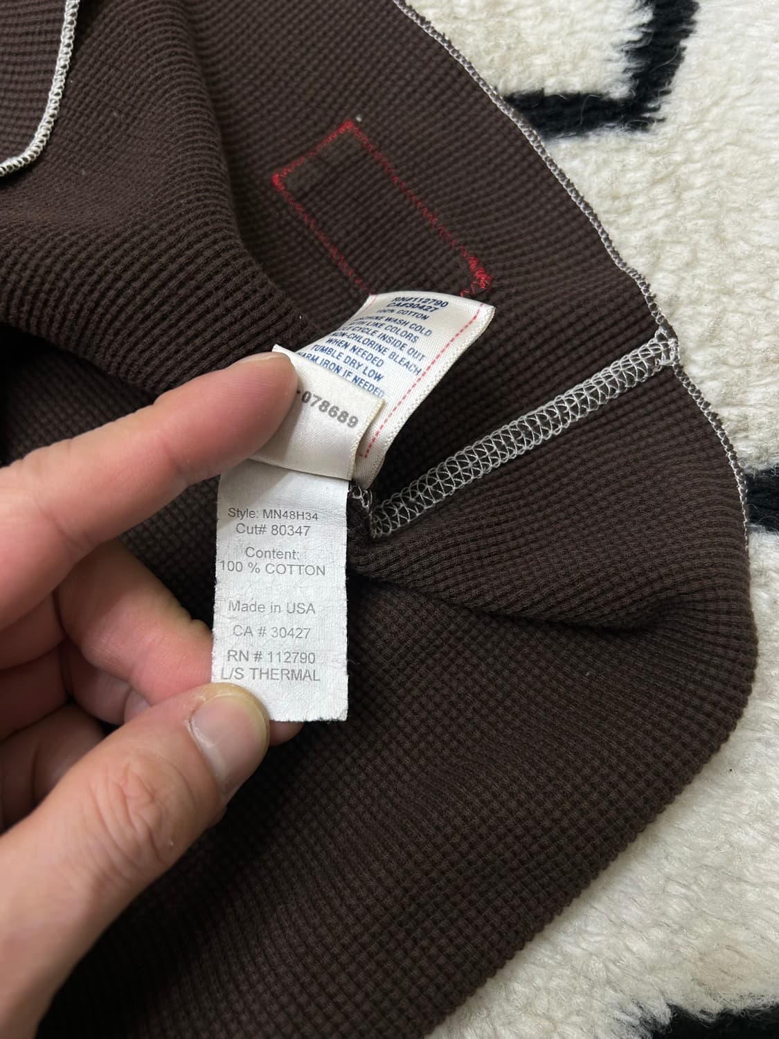 [M]트루릴리전 올드 글로리 와플 롱슬리브/브라운 상품이미지8