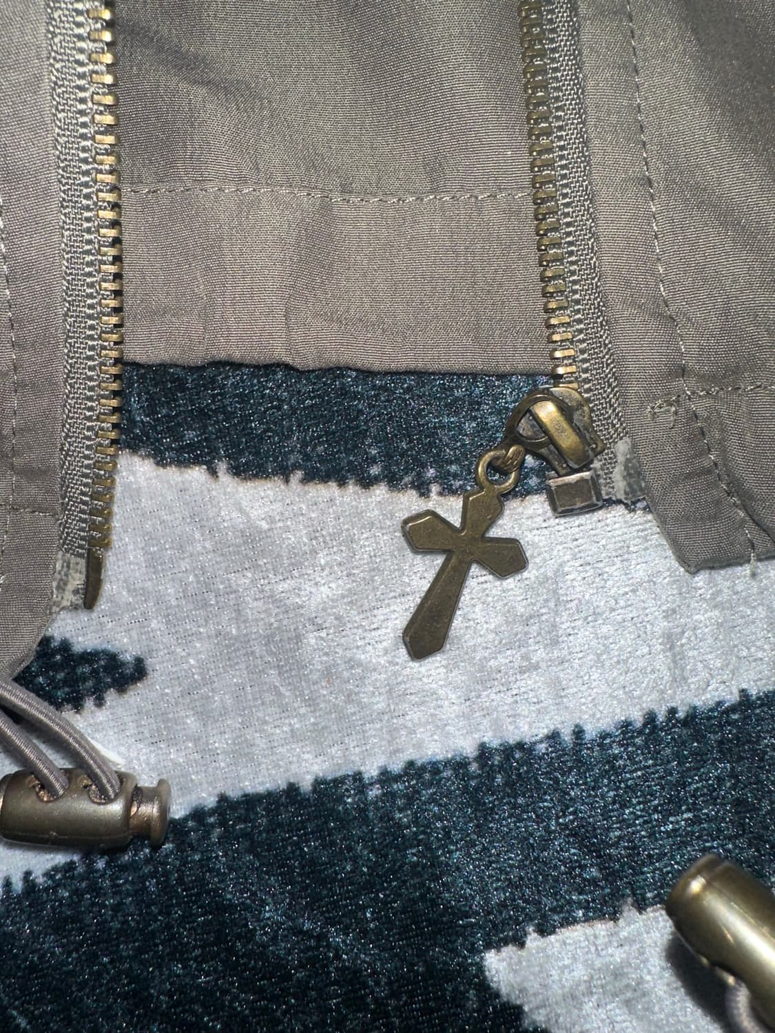 일본빈티지 y2k 그런지페어리 십자가 카키야상조끼 오네갸루파우닝133 상품이미지2