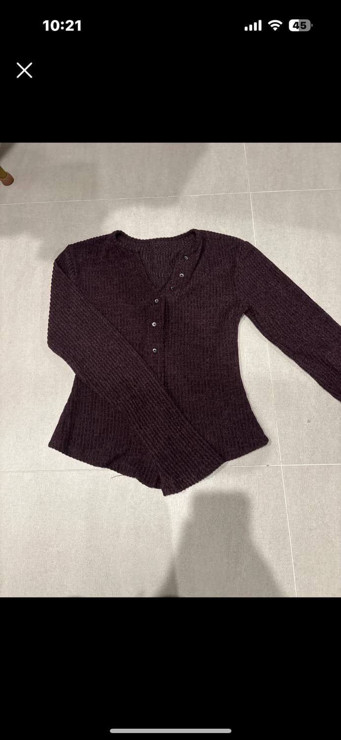 자주색 슬림 니트 가디건 상품이미지1