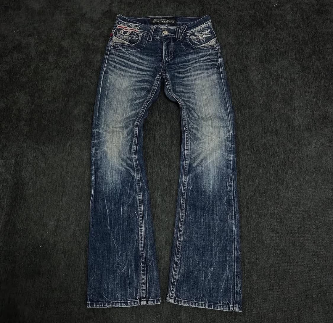 Red pepper OO's skull embroider denim 상품이미지2