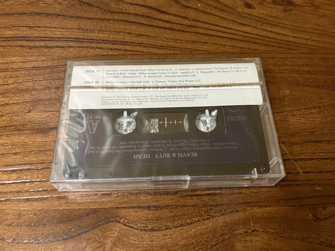 90s 애니 영화 비비스앤벗헤드 OST 라이센스 초판 미개봉 카세트테이프 상품이미지3