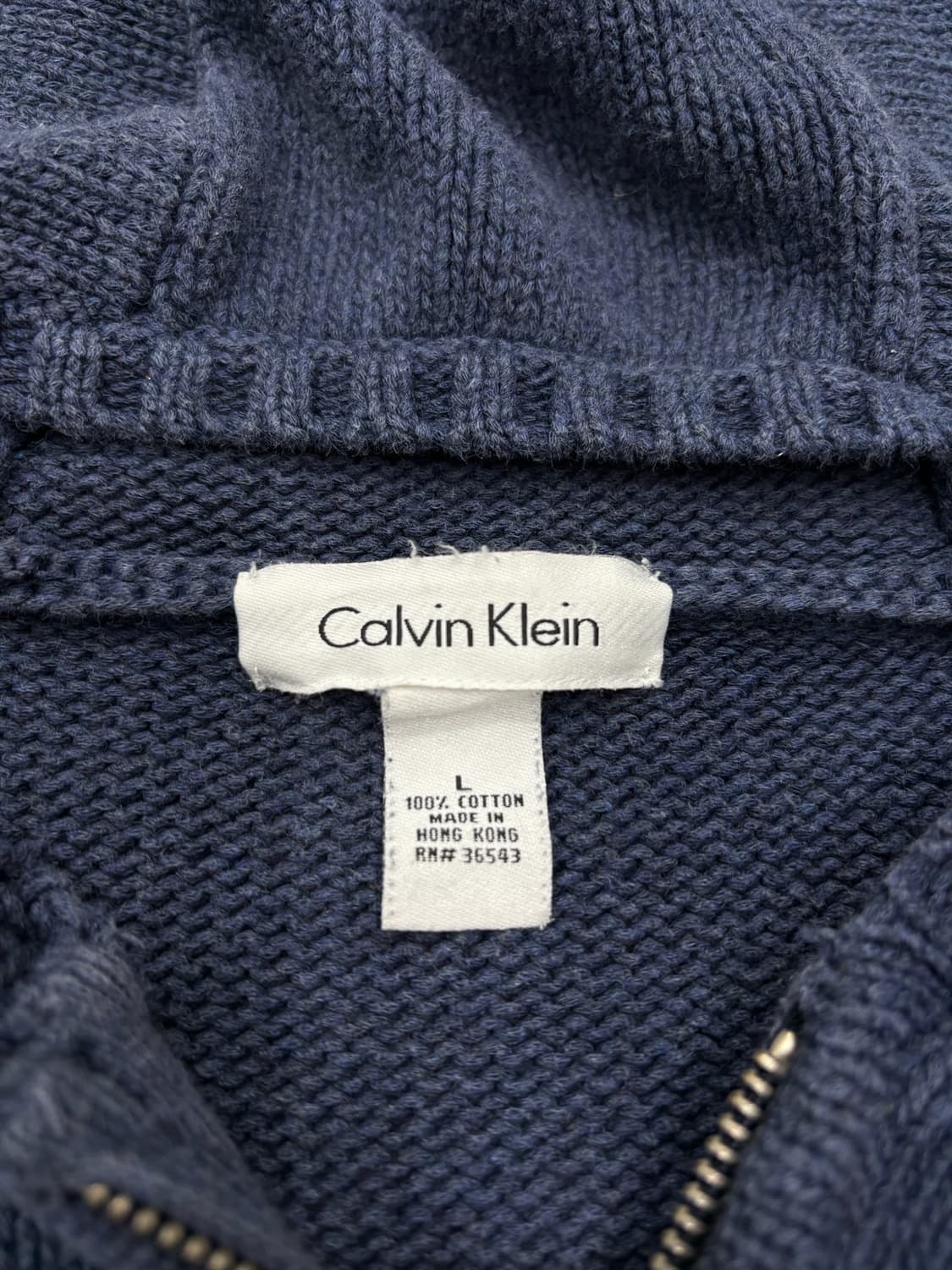  CK 캘빈클라인 네이비 블루 니트 후드 집업 상품이미지6