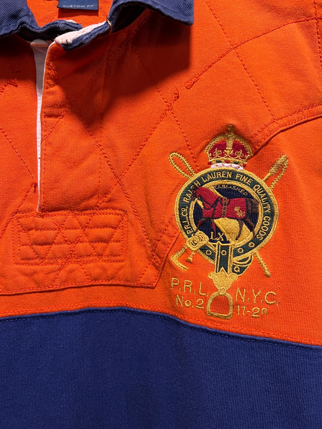 [L]폴로 랄프로렌 오렌지 네이비 럭비 티셔츠 상품이미지3