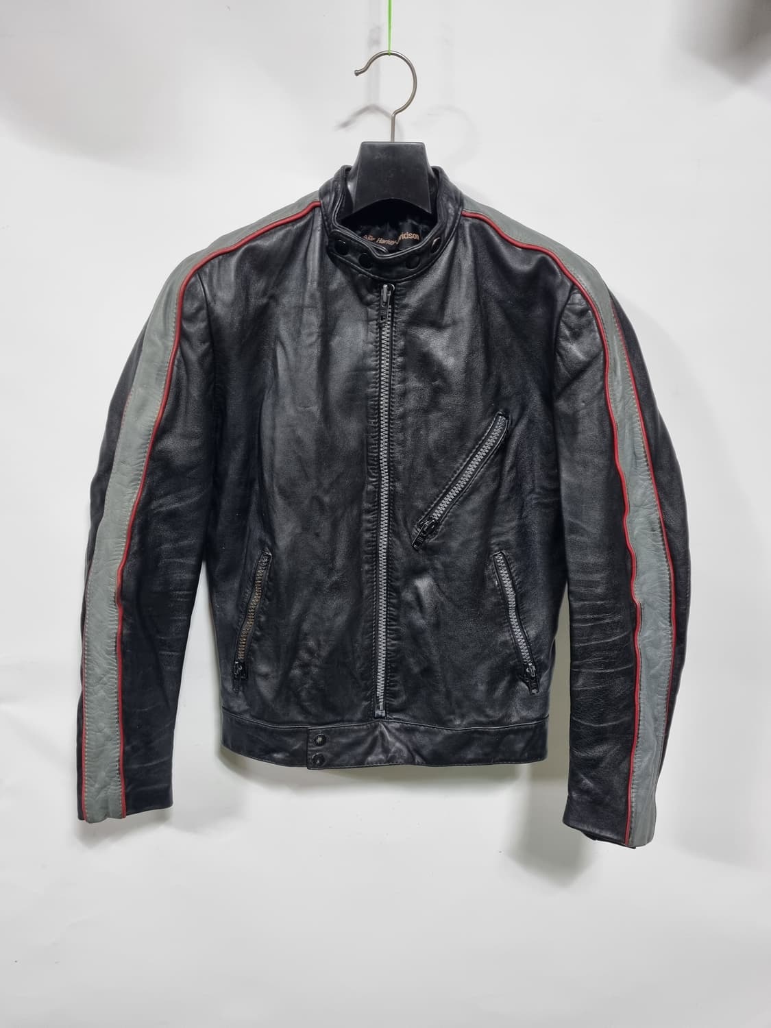 빈티지 (AMF)할리데이비슨 블랙 가죽 라이더 자켓 S 상품이미지1