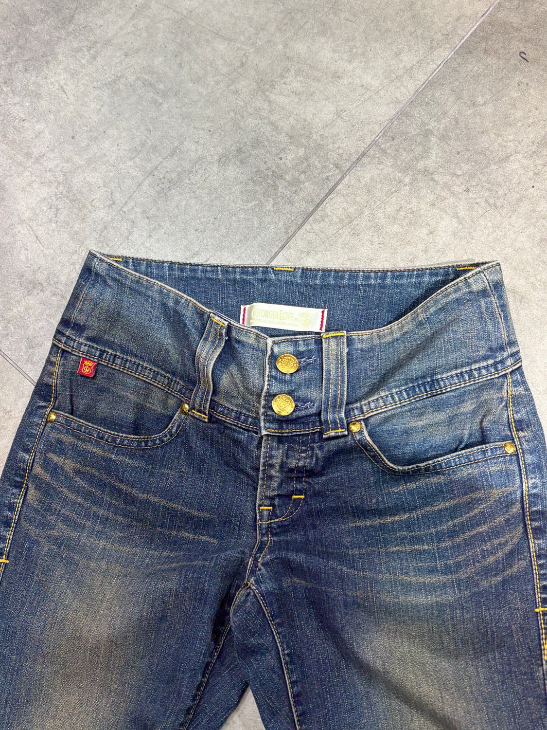 Georgia Love 투버튼 세미 부츠컷 데님팬츠 상품이미지4