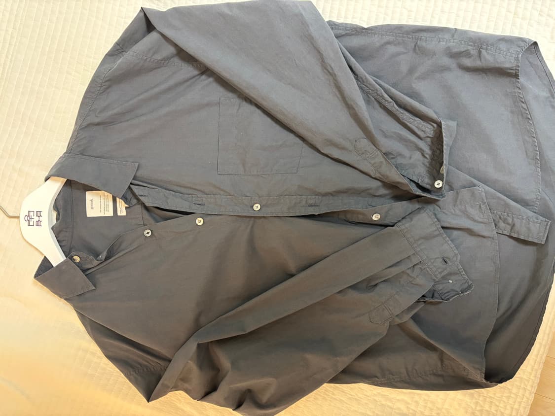 고낙 워시드 글리치 셔츠 잉크 상품이미지2