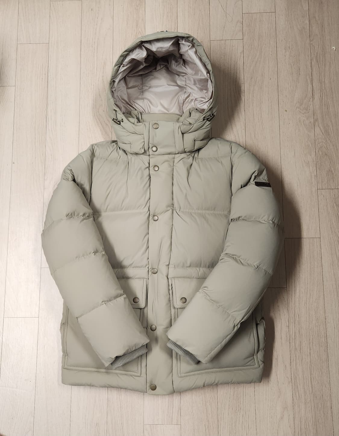 헤지스남성  베이지 후드탈착 구스다운 패딩 점퍼 95 23SS 상품이미지2