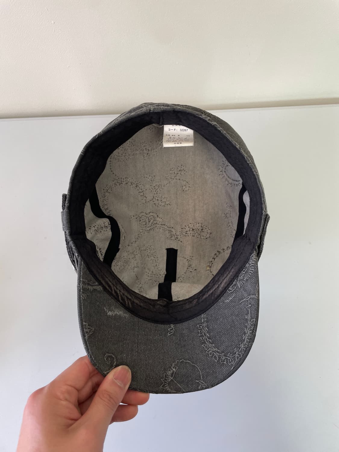 빈티지 페이즐리 자수 스트랩 디테일 캡 상품이미지5