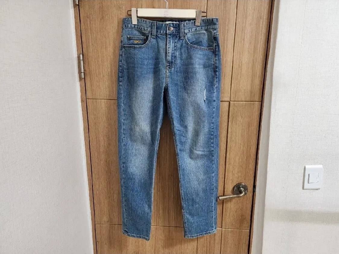 (32)플랙진 테이퍼드 크롭 데님 팬츠 상품이미지1