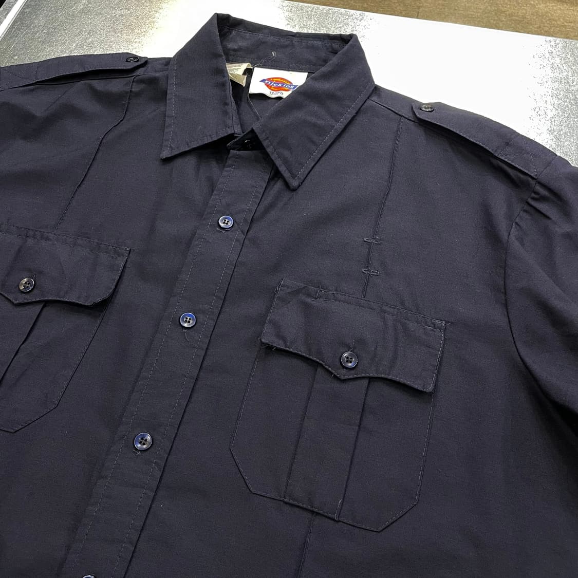 Dickies 디키즈 반팔 워크 셔츠 패치 네이비 상품이미지7