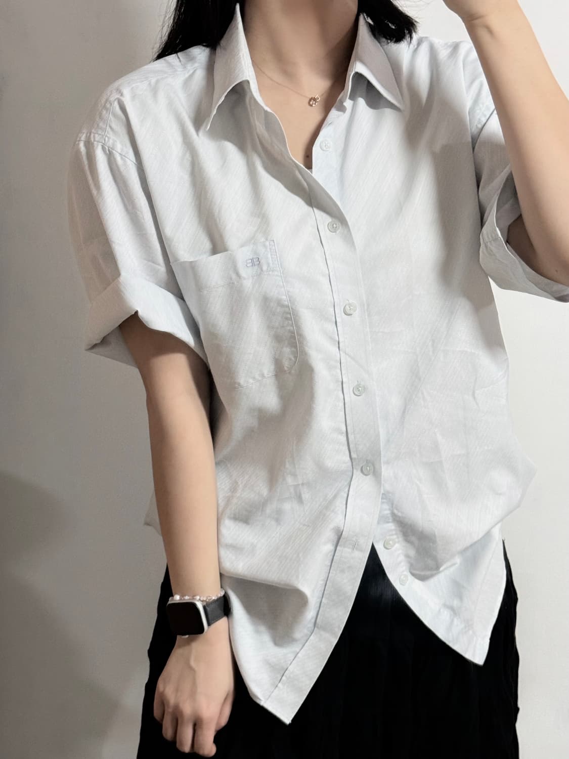 90‘s Balenciaga 아카이브 자수로고 반팔셔츠 110 상품이미지1