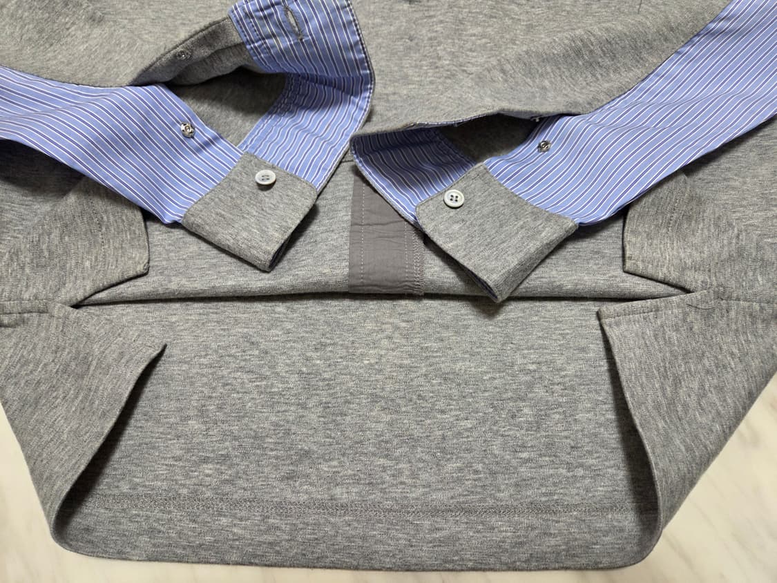 타임옴므 헨리넥 배색 하프 셔츠 상품이미지8