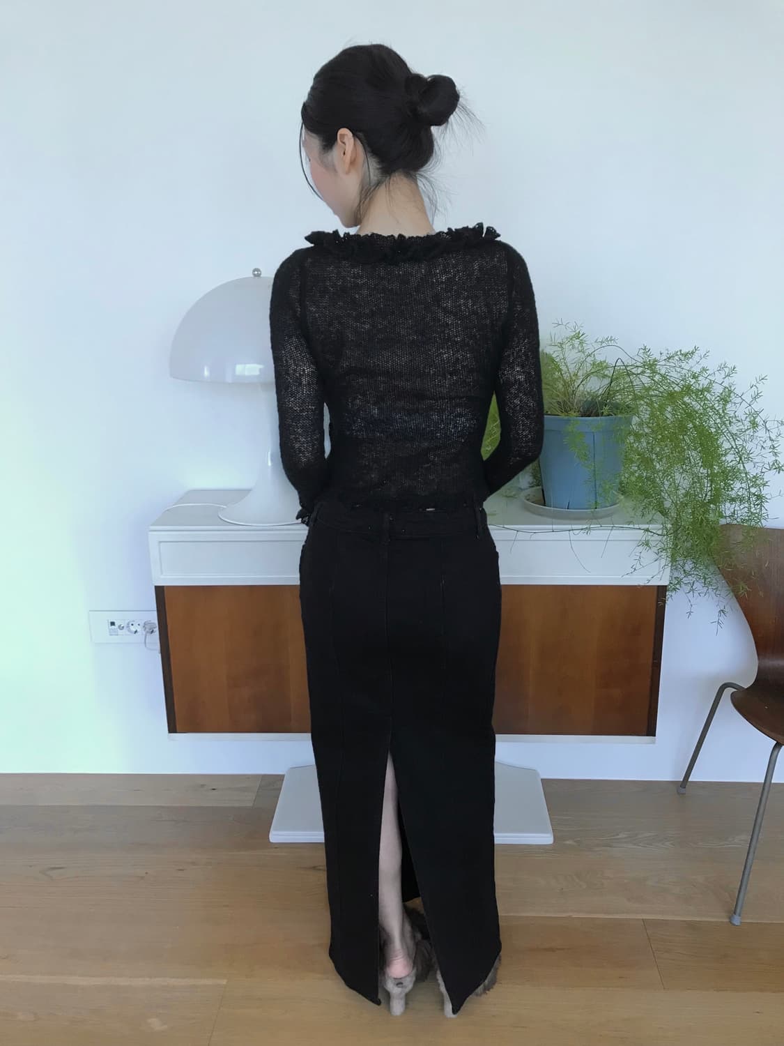 vintage black button cardigan 상품이미지4