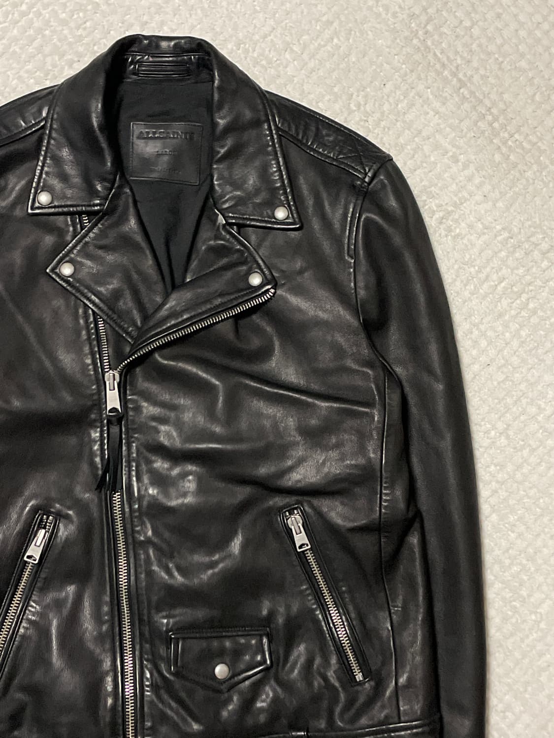 ALL SAINTS 웨스턴 무드 밀로 바이커 램스킨 양가죽 레더 자켓 상품이미지3