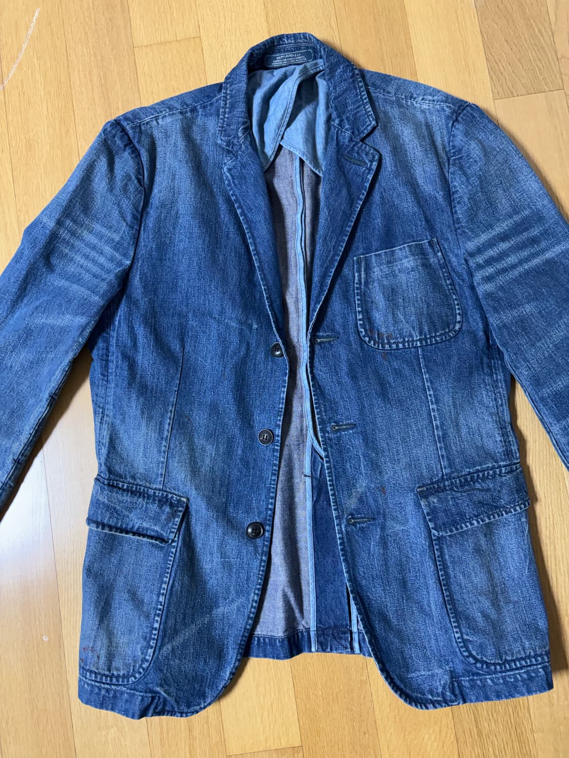 폴로 정품 빈티지 데님 블레이저 자켓 L [105] 40R 상품이미지2