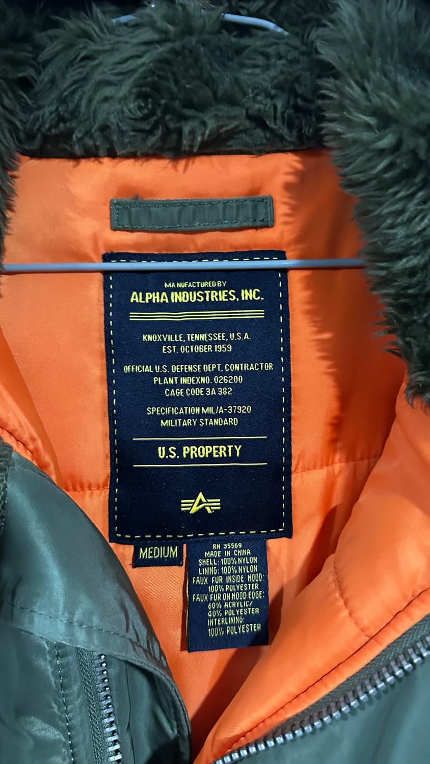 알파인더스트리 N3B 그린 밀리터리 야상 패딩 자켓 M 상품이미지2