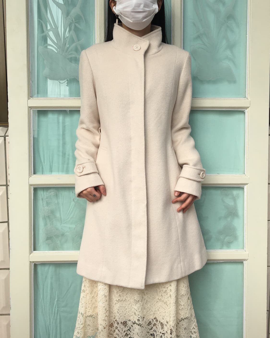 Belted high neck coat 상품이미지1