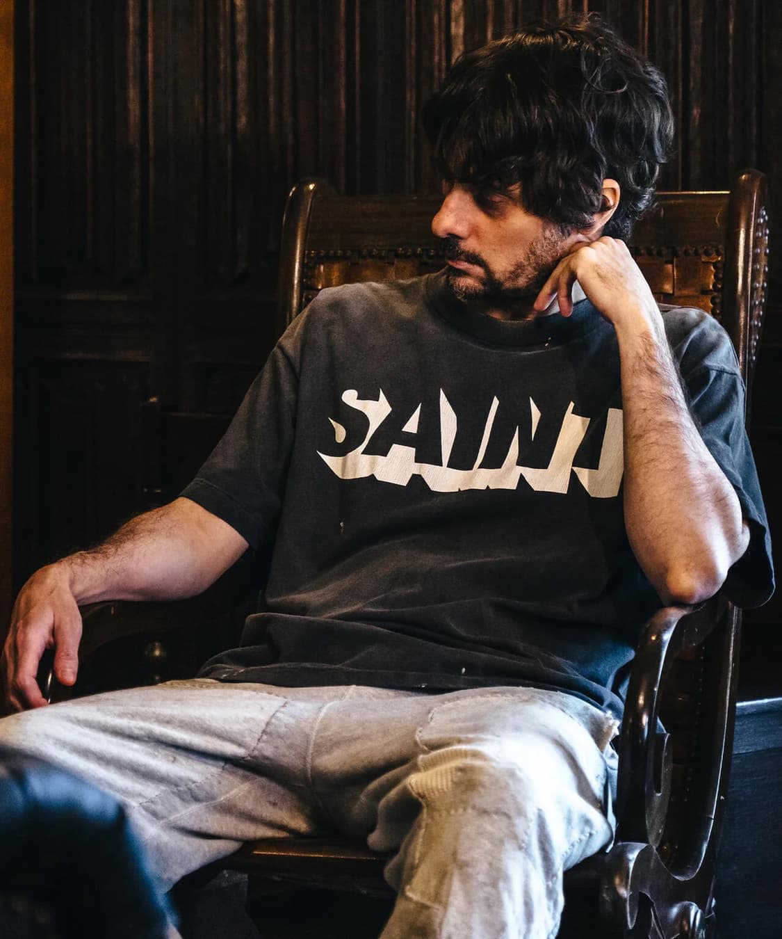 [XL,XXL] 25aw 세인트 미카엘 SAINT 반팔 블랙  상품이미지1
