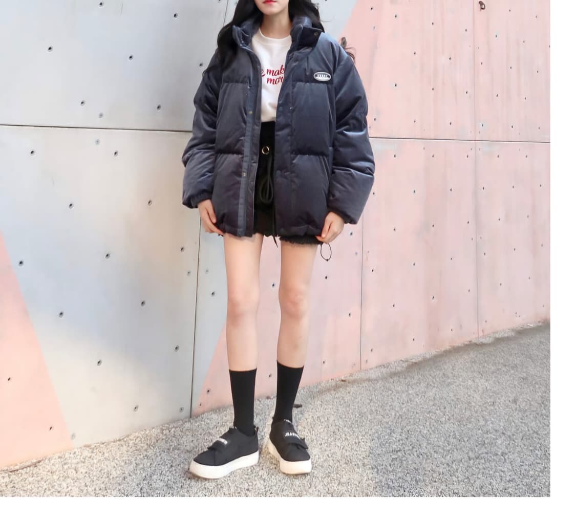 널디 큐드로이 벨벳 다운팡팡 패딩자켓 상품이미지1