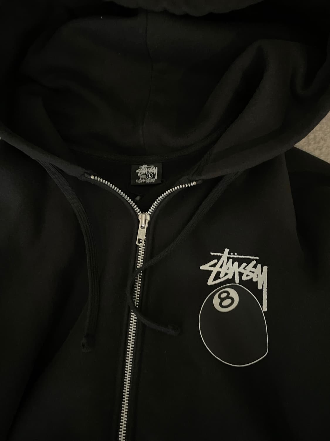 [L] 스투시 8볼 후드집업 블랙 에잇볼 상품이미지2