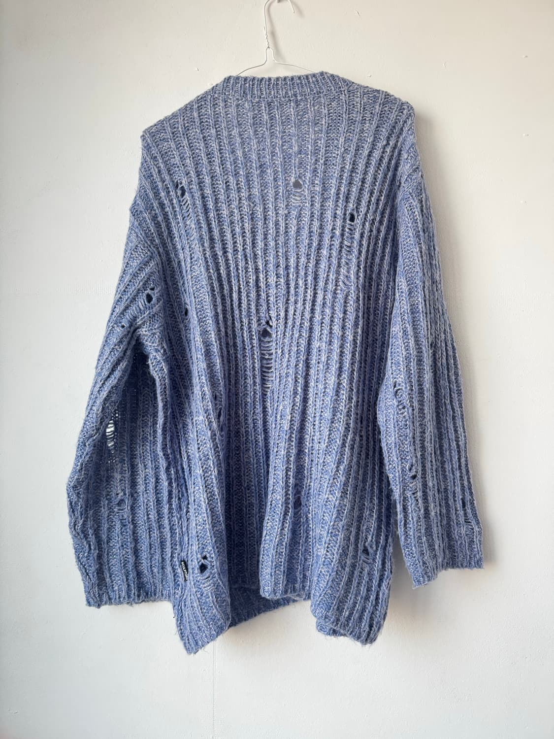 스컬프터 데미지 빈티지 가디건 블루 상품이미지4