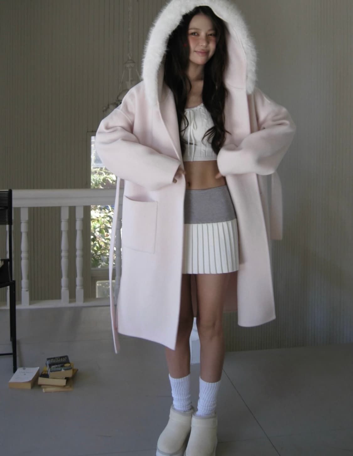 클리시어 츄로 니트 스커트 상품이미지2