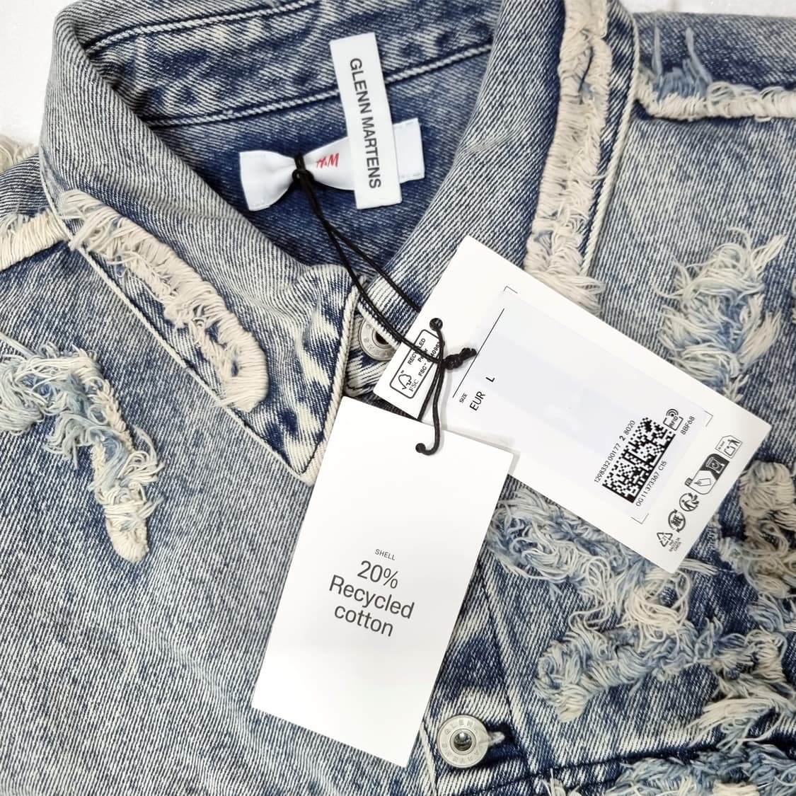 H&M 글렌마틴스 * 디스트레스드 룩 데님 셔츠 * 라이트 블루 * L 상품이미지4