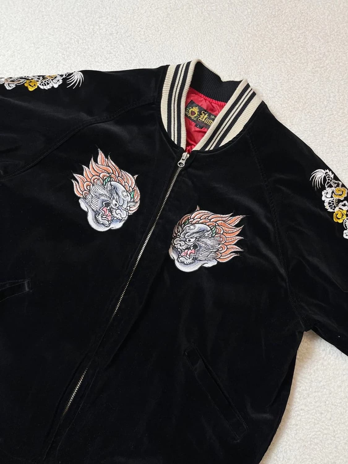 험버 Humber 벨벳 재팬 고블린 자수 스카쟌 블루종 PN7093 상품이미지5