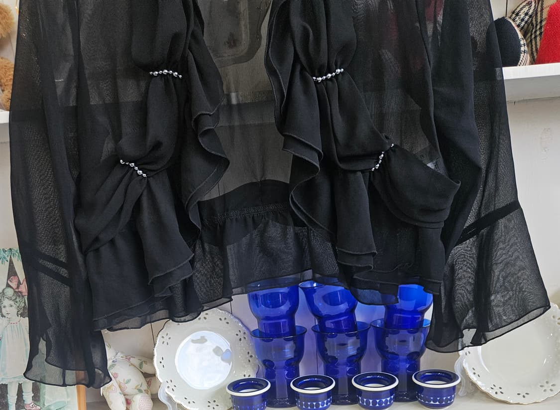 블랙 시스루 프릴 볼레로 상품이미지4