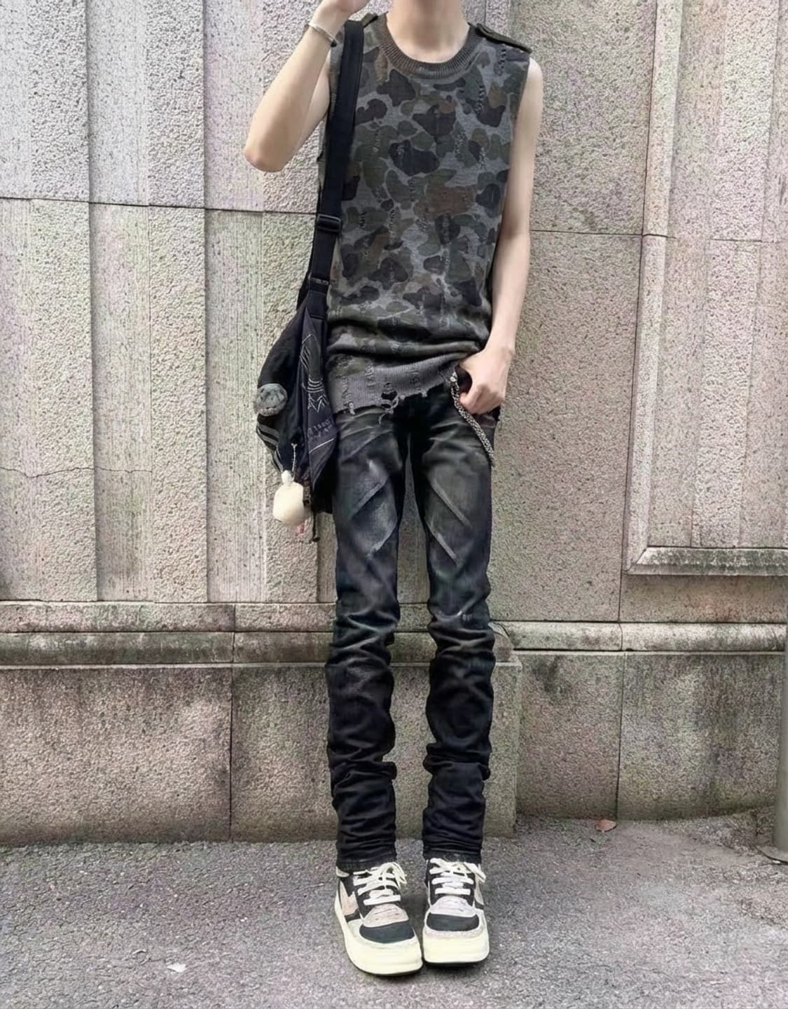 준야와타나베 x 꼼데 카고 그런지 스웨이어 롱탑 상품이미지1