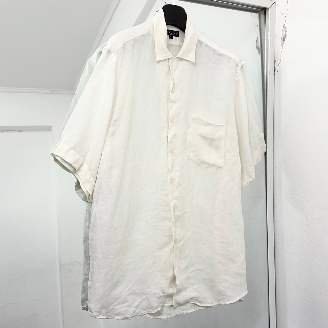 셀린느 옴므 90s 린넨 반팔 셔츠 상품이미지4