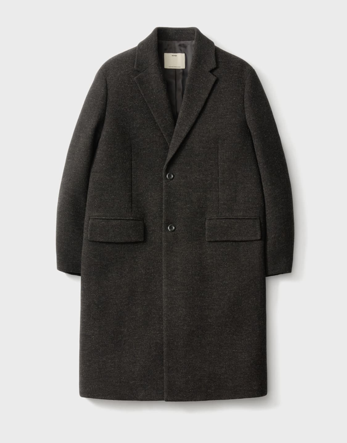 포터리 셔틀랜드 울 싱글 코트 다크브라운 상품이미지1