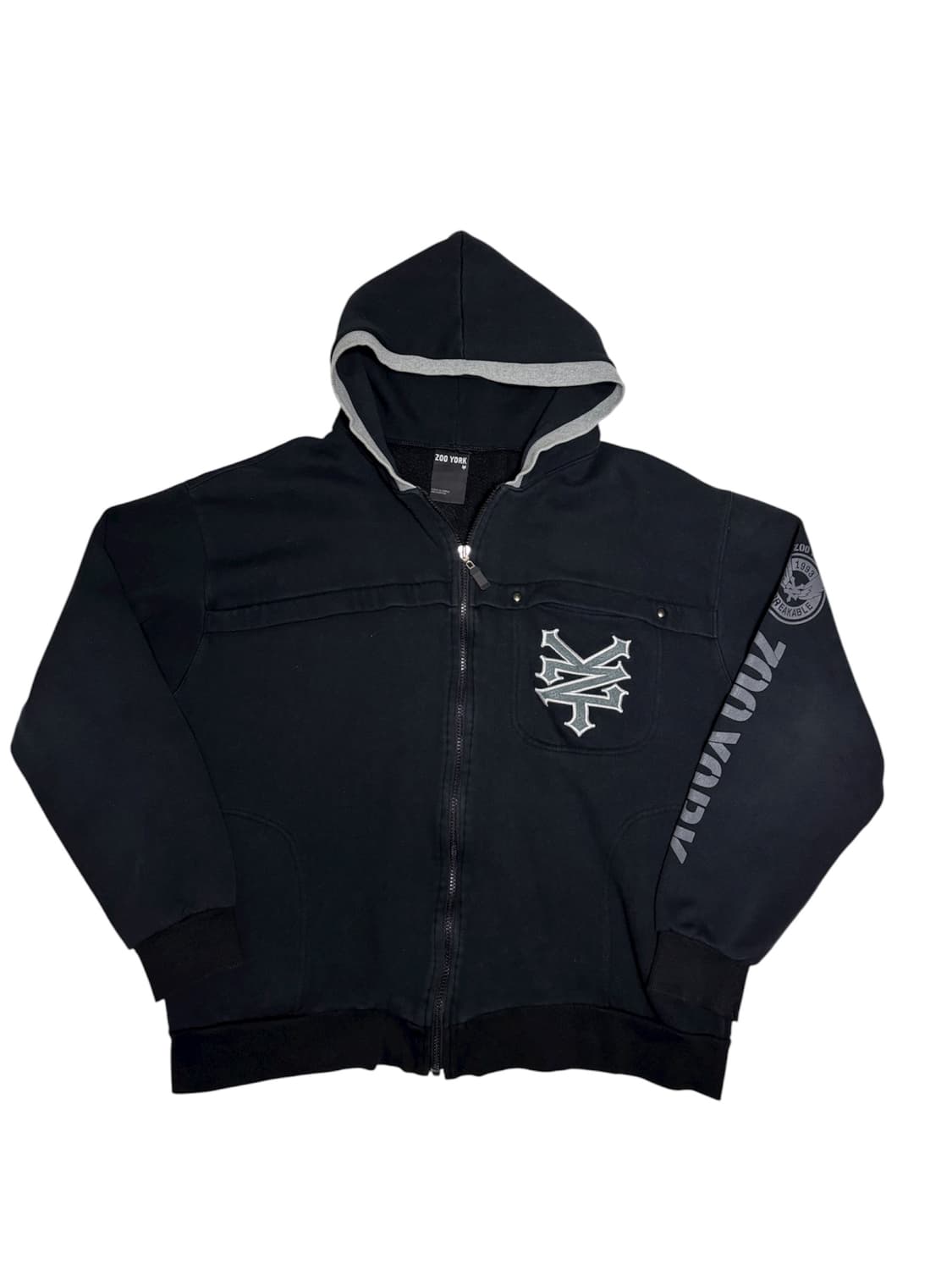 주욕 ZOO YORK 블랙 후드집업 XL 상품이미지1