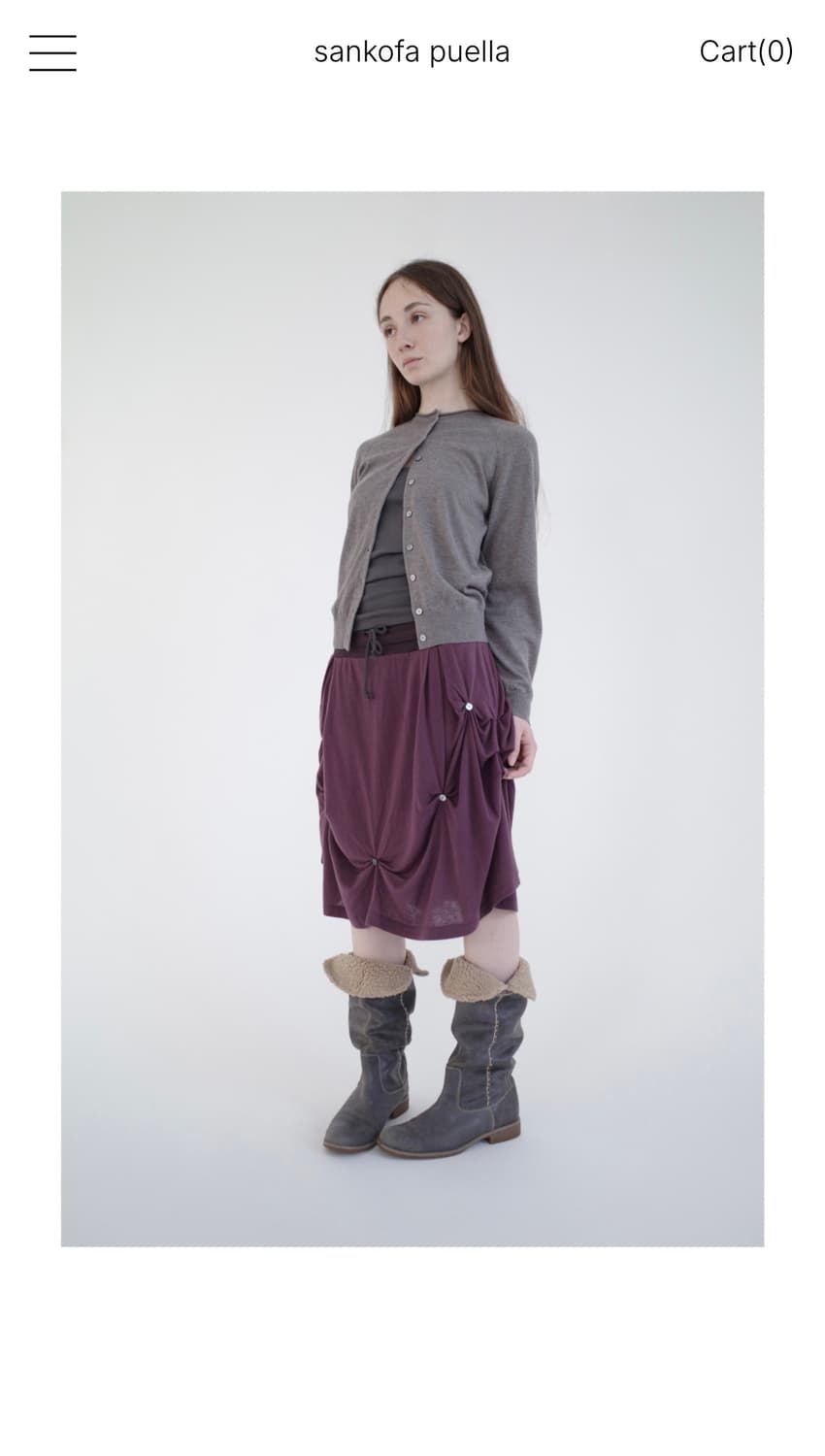 Sankofa Puella Drape wool skirt Purple 상품이미지4