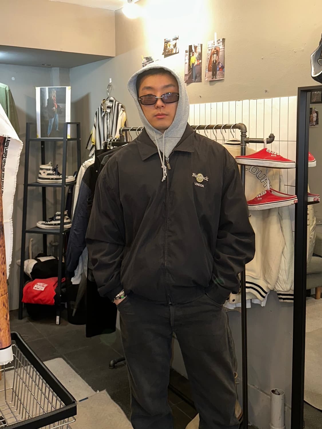 90’s Hard Rock Cafe London logo bomber 상품이미지3